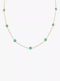 Auree Chrysoprase Station Necklace gold plated sterling silver - British product