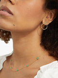 Auree Chrysoprase Station Necklace gold plated sterling silver - British product
