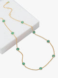 Auree Chrysoprase Station Necklace gold plated sterling silver - British product