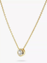John Lewis Auree Verona Solitaire Pendant Necklace Gold- Buy online at McGrocer