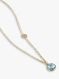 Collier pendentif Auree topaze bleue argent sterling plaqué or (marque britannique)