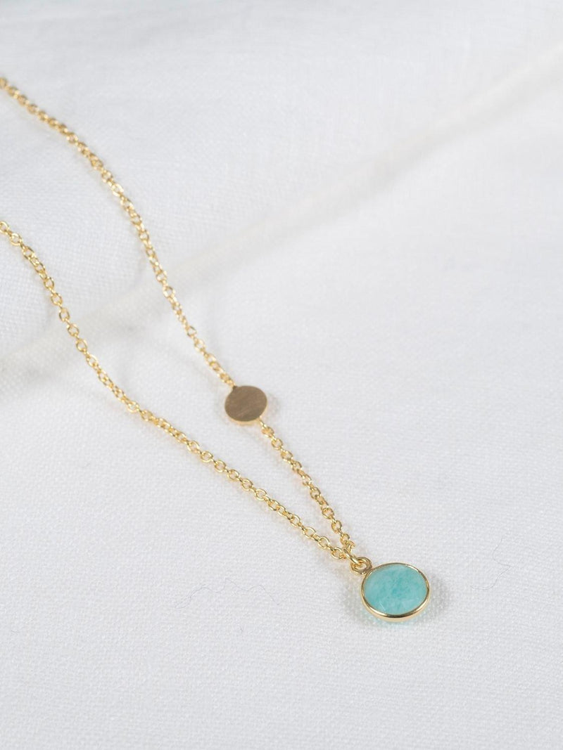 Auree Salina amazonite gold pendant necklace, UK version