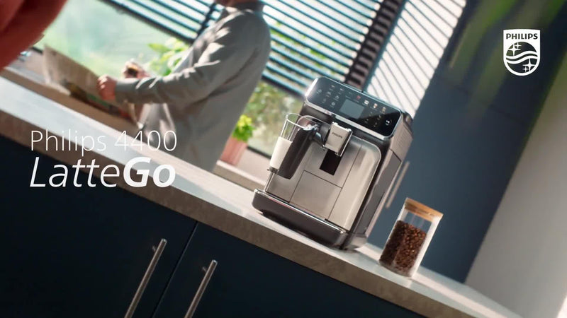Philips Series 4400 EP4446/70 coffee machine, black, imported from the UK