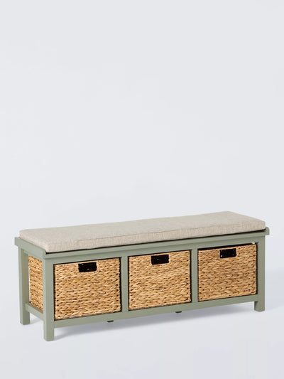 John Lewis John Lewis Wooden Country Shoe Bench with Storage, Sage- Buy online at McGrocer