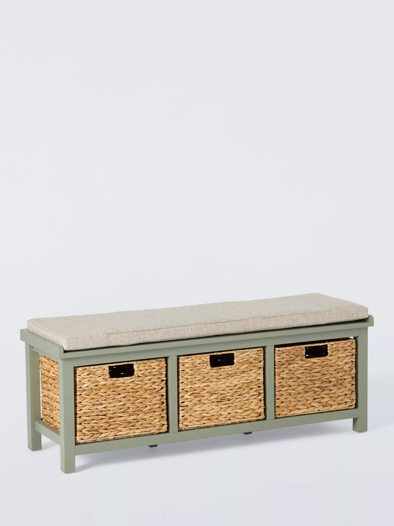 John Lewis wooden shoe bench with storage sage, imported from the UK