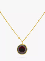 John Lewis Auree Barcelona Personalised Birthstone Gold Vermeil Beaded Pendant Necklace- Buy online at McGrocer