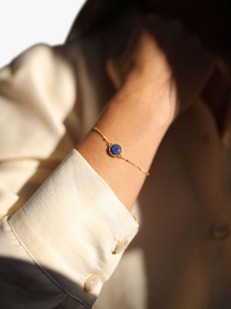 Auree personalised birthstone gold vermeil beaded chain bracelet - British product
