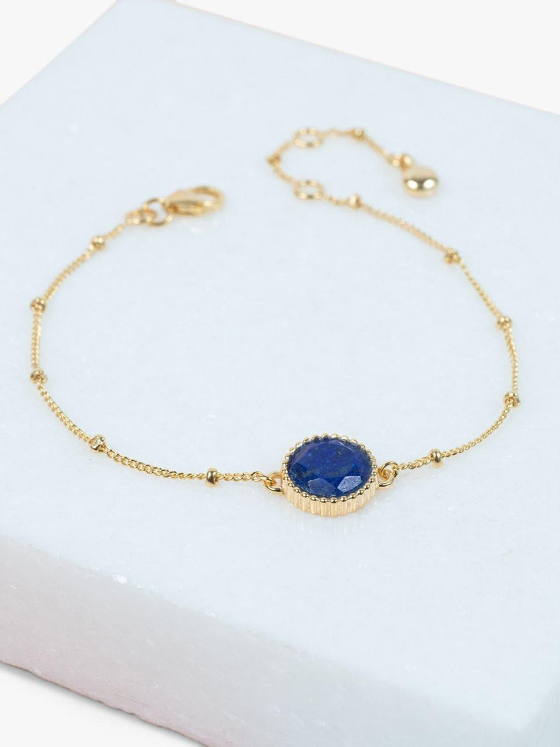 Auree personalised birthstone gold vermeil beaded chain bracelet - British product