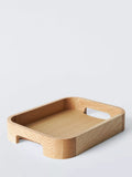 John Lewis small contemporary oak wood serving tray with twin handles, UK version