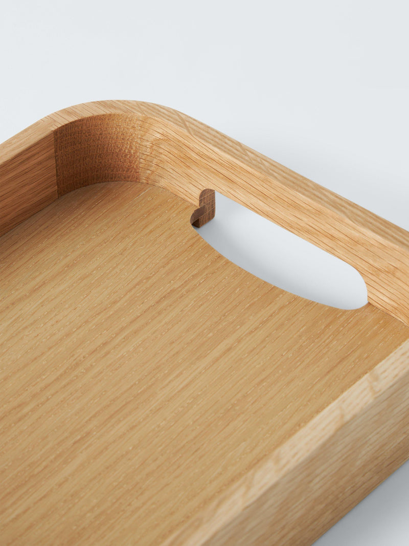 John Lewis small contemporary oak wood serving tray with twin handles, UK version