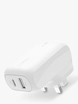 John Lewis Belkin Boostcharge 42W Dual Wall Charger White- Buy online at McGrocer