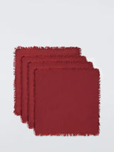 John Lewis John Lewis Cotton Linen Blend Napkins Deep Red Set of 4- Buy online at McGrocer