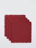 John Lewis cotton linen napkins in deep red, set of 4, UK version