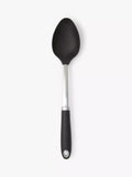 John Lewis solid spoon with soft-grip handle and nylon head in silver and black, UK version