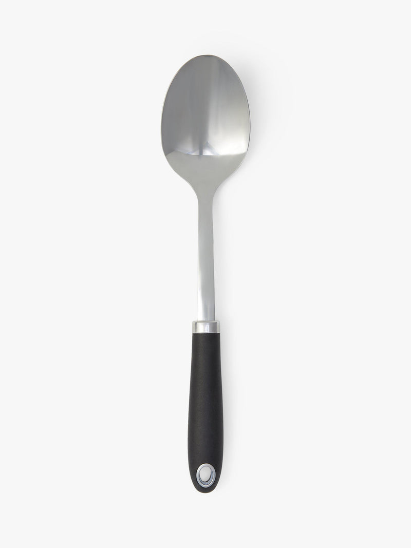 John Lewis soft grip stainless steel solid spoon Silver/Black, UK version