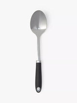 John Lewis John Lewis Soft Grip Stainless Steel Solid Spoon Silver/Black Kitchen Spoon- Buy online at McGrocer