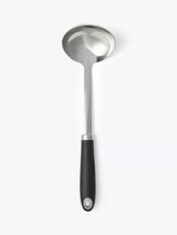 John Lewis Stainless Steel Ladle with Soft Grip Silicone Handle in Silver and Black- Buy online at McGrocer
