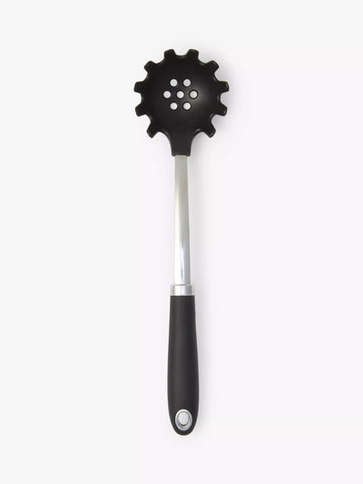 John Lewis John Lewis Soft Grip Handle Nylon Spaghetti Spoon Silver/Black Pasta Utensil- Buy online at McGrocer