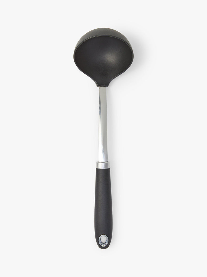 John Lewis Soft Grip Nylon Ladle Silver/Black, UK version