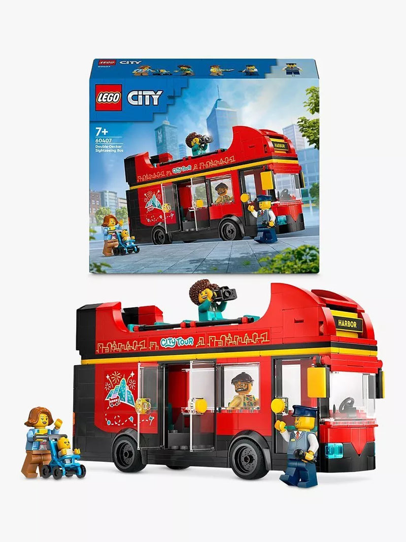 LEGO City Red Double-Decker Sightseeing Bus toy set 384 pieces (British brand)