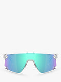 Oakley OO9280 wrap sunglasses clear frame mirrored lenses (British brand)