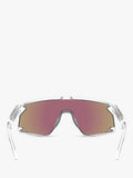Oakley OO9280 wrap sunglasses clear frame mirrored lenses (British brand)