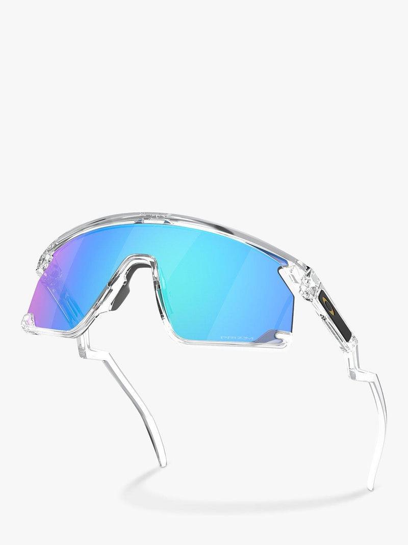 Oakley OO9280 wrap sunglasses clear frame mirrored lenses (British brand)