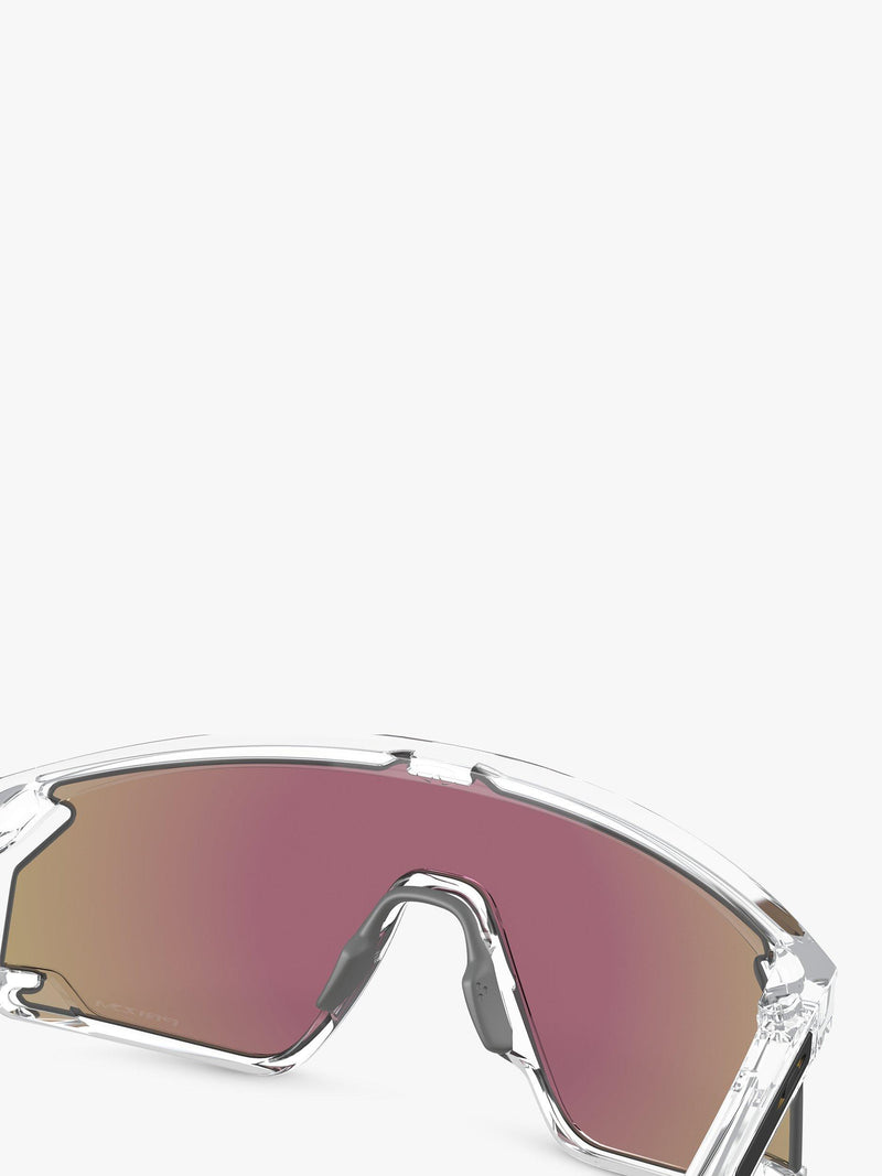 Oakley OO9280 wrap sunglasses clear frame mirrored lenses (British brand)