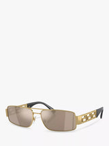 John Lewis Versace VE2257 Men's Rectangular Sunglasses Gold 60mm- Buy online at McGrocer