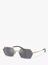 John Lewis Ray-Ban Yevi Hexagonal Sunglasses Light Gold/Mirror Grey- Buy online at McGrocer