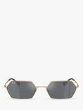 Ray-Ban Yevi hexagonal sunglasses light gold mirror grey 58mm (British brand)