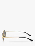 Ray-Ban Yevi hexagonal sunglasses light gold mirror grey 58mm (British brand)