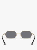 Ray-Ban Yevi hexagonal sunglasses light gold mirror grey 58mm (British brand)