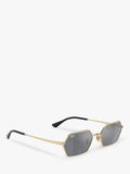 Ray-Ban Yevi hexagonal sunglasses light gold mirror grey 58mm (British brand)