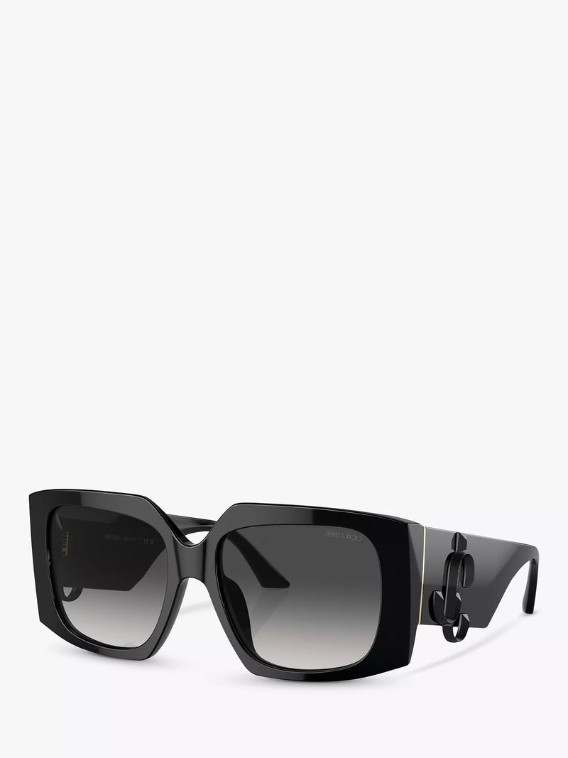 Jimmy Choo black square gradient sunglasses, imported from the UK