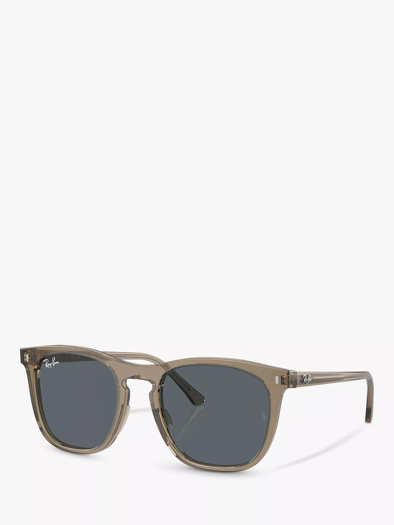 Ray-Ban RB2210 men's rectangular sunglasses transparent brown (British brand)