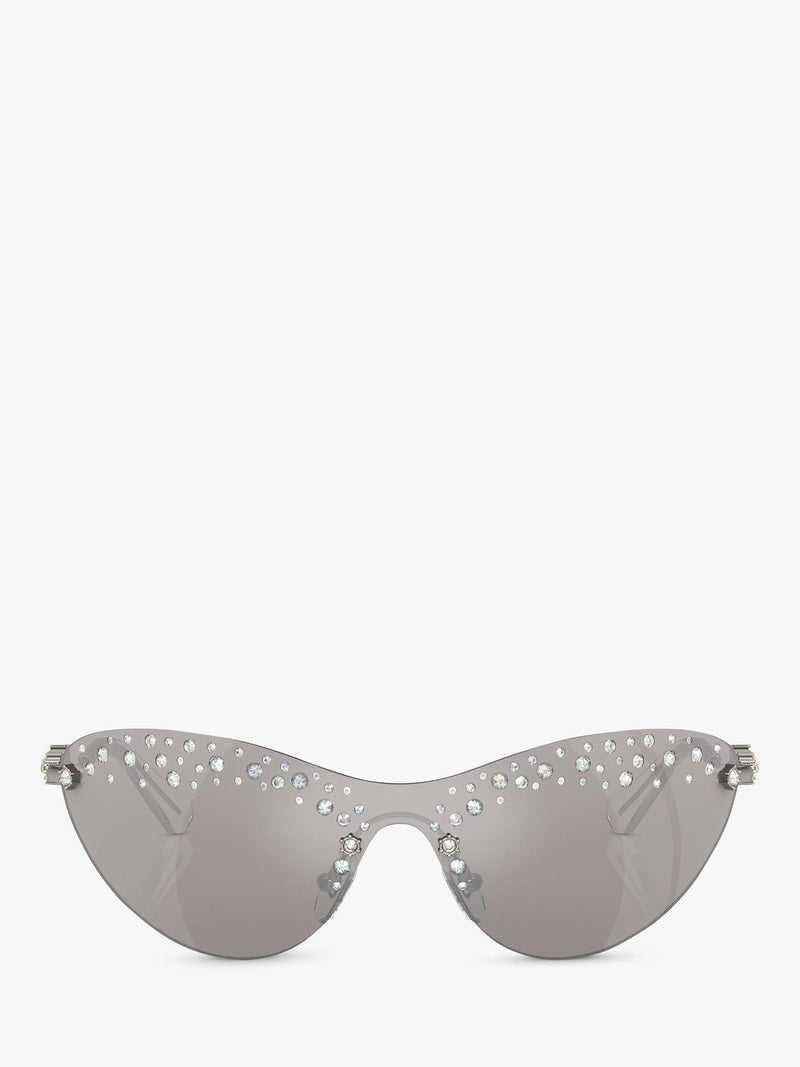 Swarovski wrap sunglasses with gradient mirrored lenses, imported from the UK