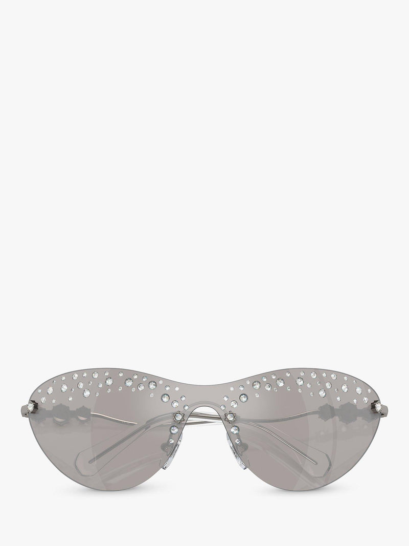 Swarovski wrap sunglasses with gradient mirrored lenses, imported from the UK