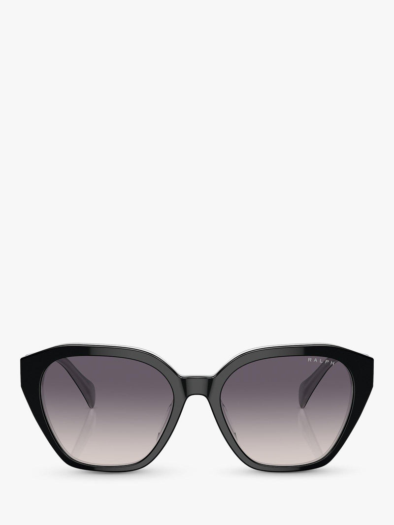 Ralph Lauren round sunglasses in black with gradient lenses, UK version