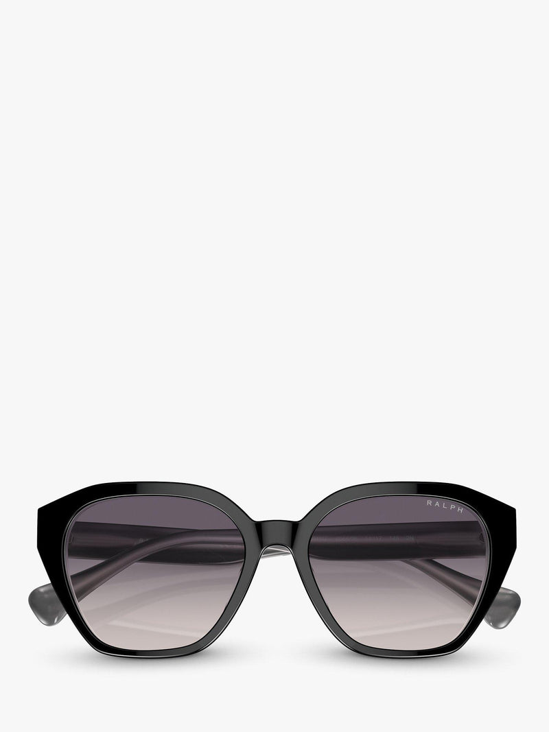 Ralph Lauren round sunglasses in black with gradient lenses, UK version