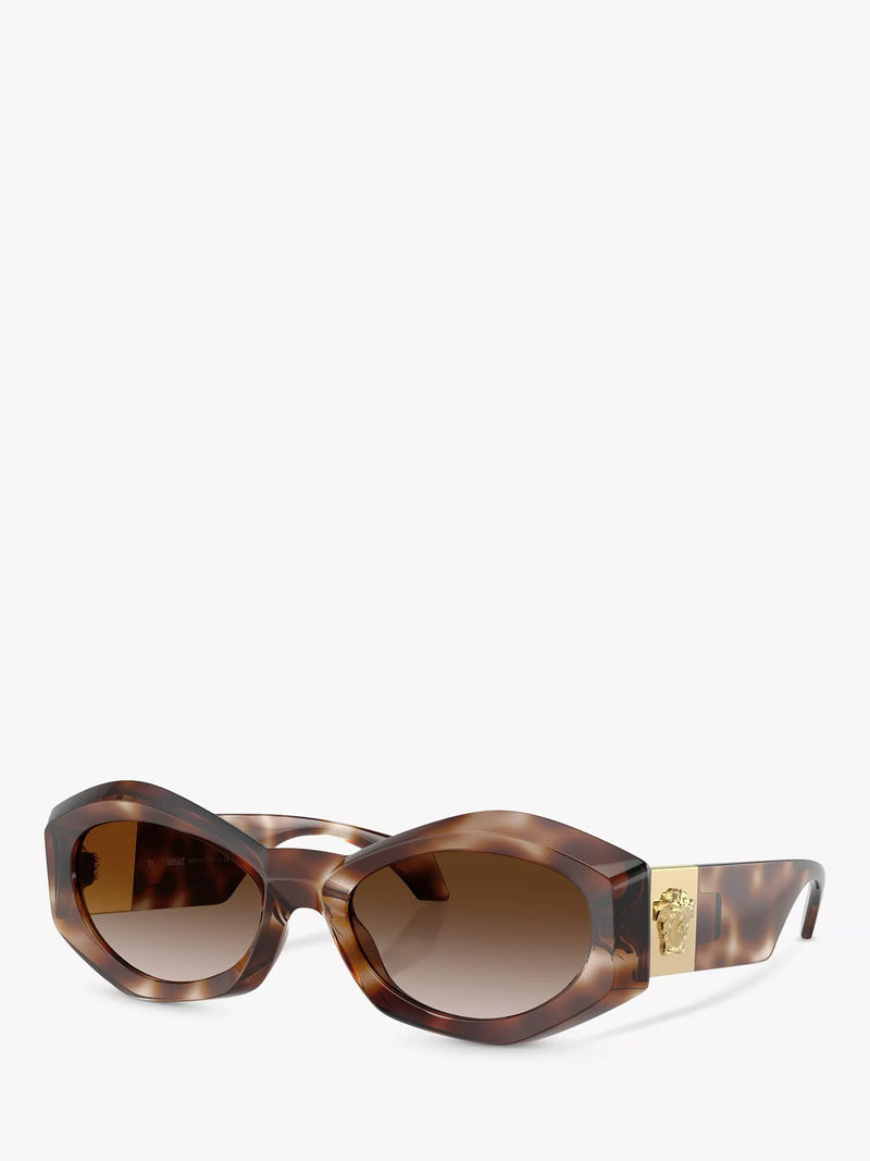 Versace oval sunglasses Havana brown gradient lenses 54mm, UK version
