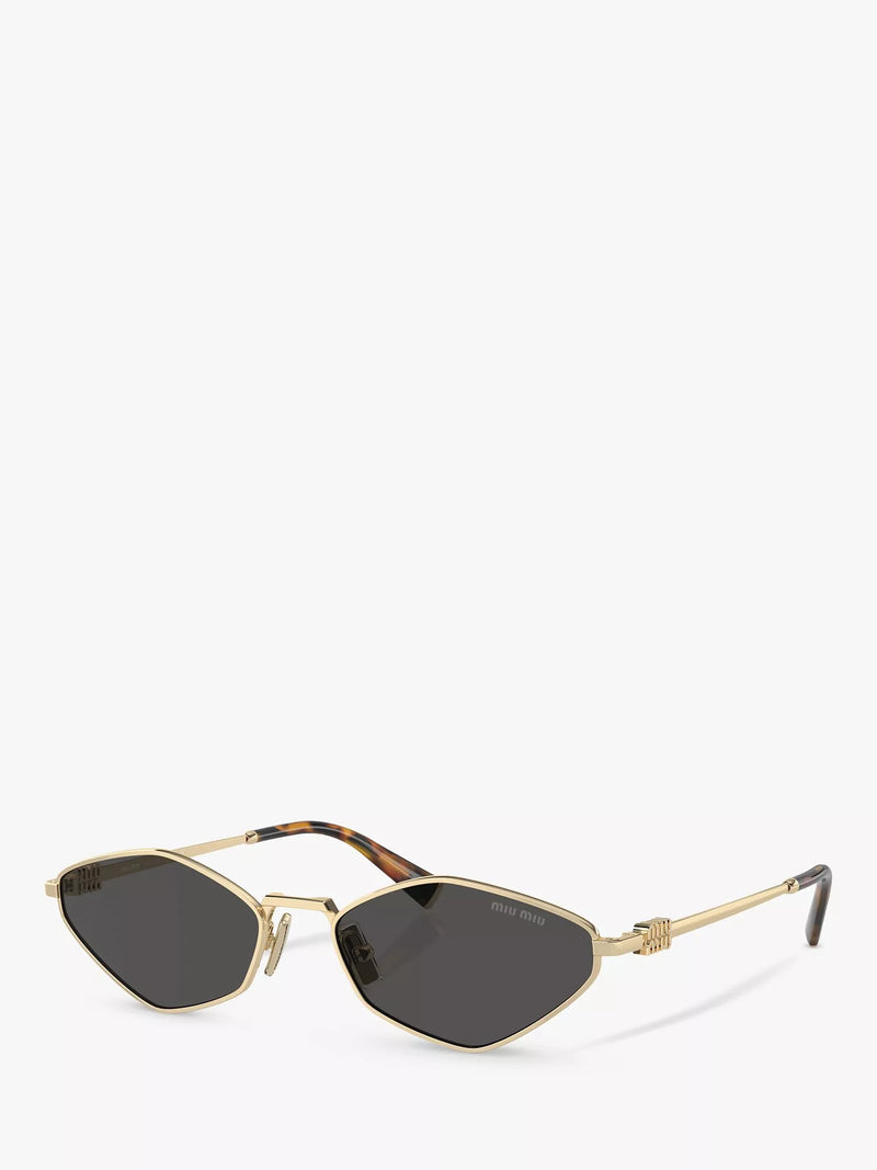 Miu Miu irregular pale gold sunglasses (British brand)