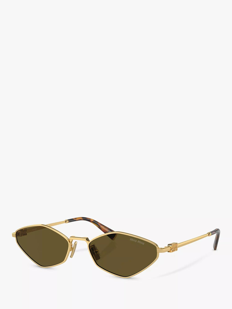 Miu Miu irregular gold sunglasses polyamide (British brand)