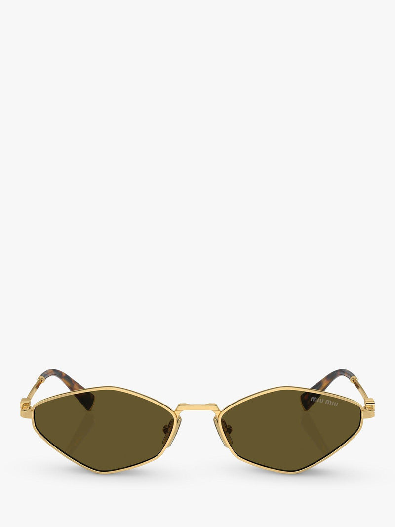 Miu Miu irregular gold sunglasses polyamide (British brand)