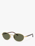 Persol PO1018S Ida polarised oval sunglasses gold/green, imported from the UK