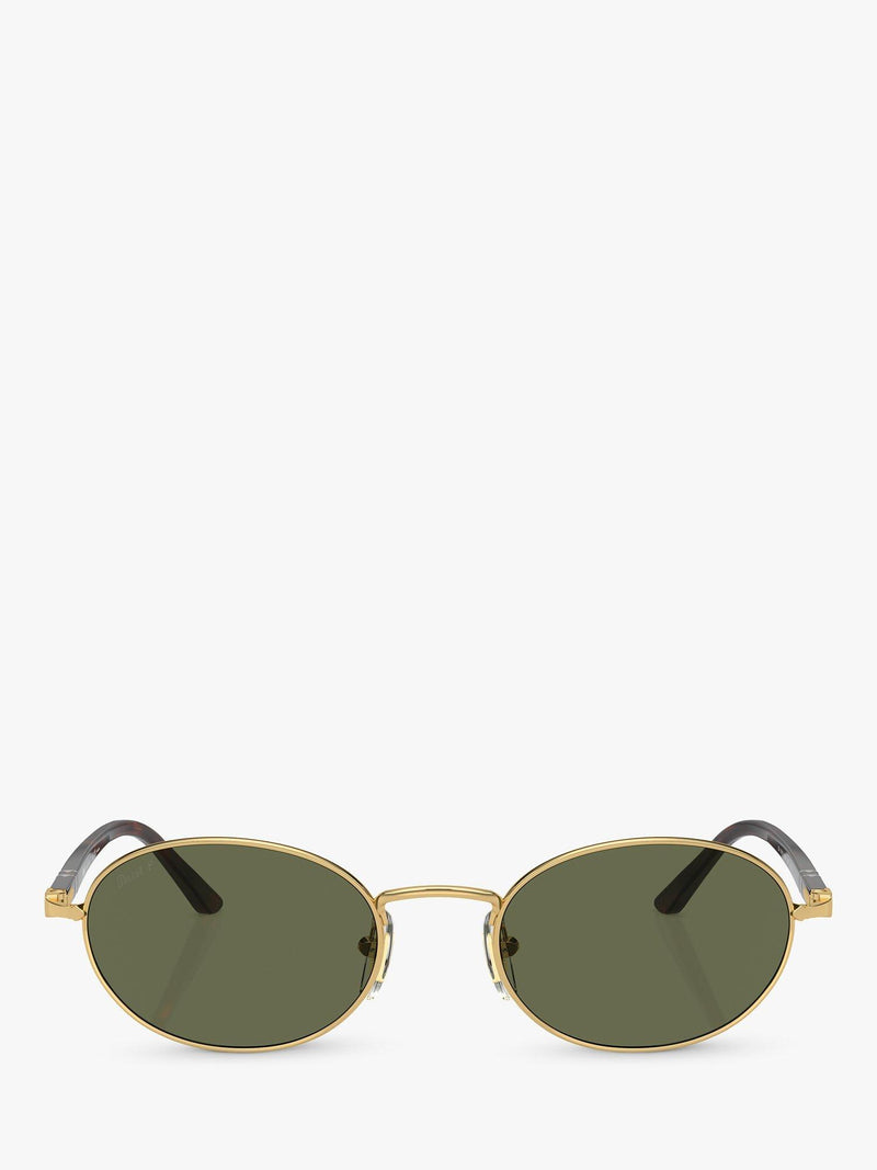 Persol PO1018S Ida polarised oval sunglasses gold/green, imported from the UK