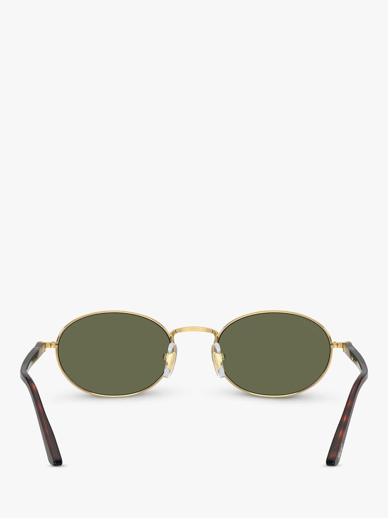 Persol PO1018S Ida polarised oval sunglasses gold/green, imported from the UK
