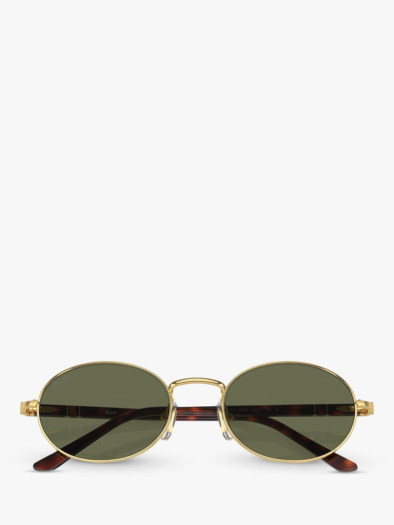 Persol PO1018S Ida polarised oval sunglasses gold/green, imported from the UK