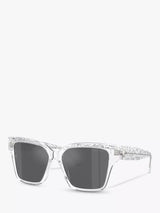 John Lewis Jimmy Choo JC5003 Women's Square Sunglasses Crystal Glitter/Silver- Buy online at McGrocer