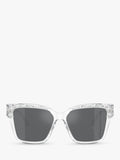 Jimmy Choo square sunglasses crystal glitter silver - British product